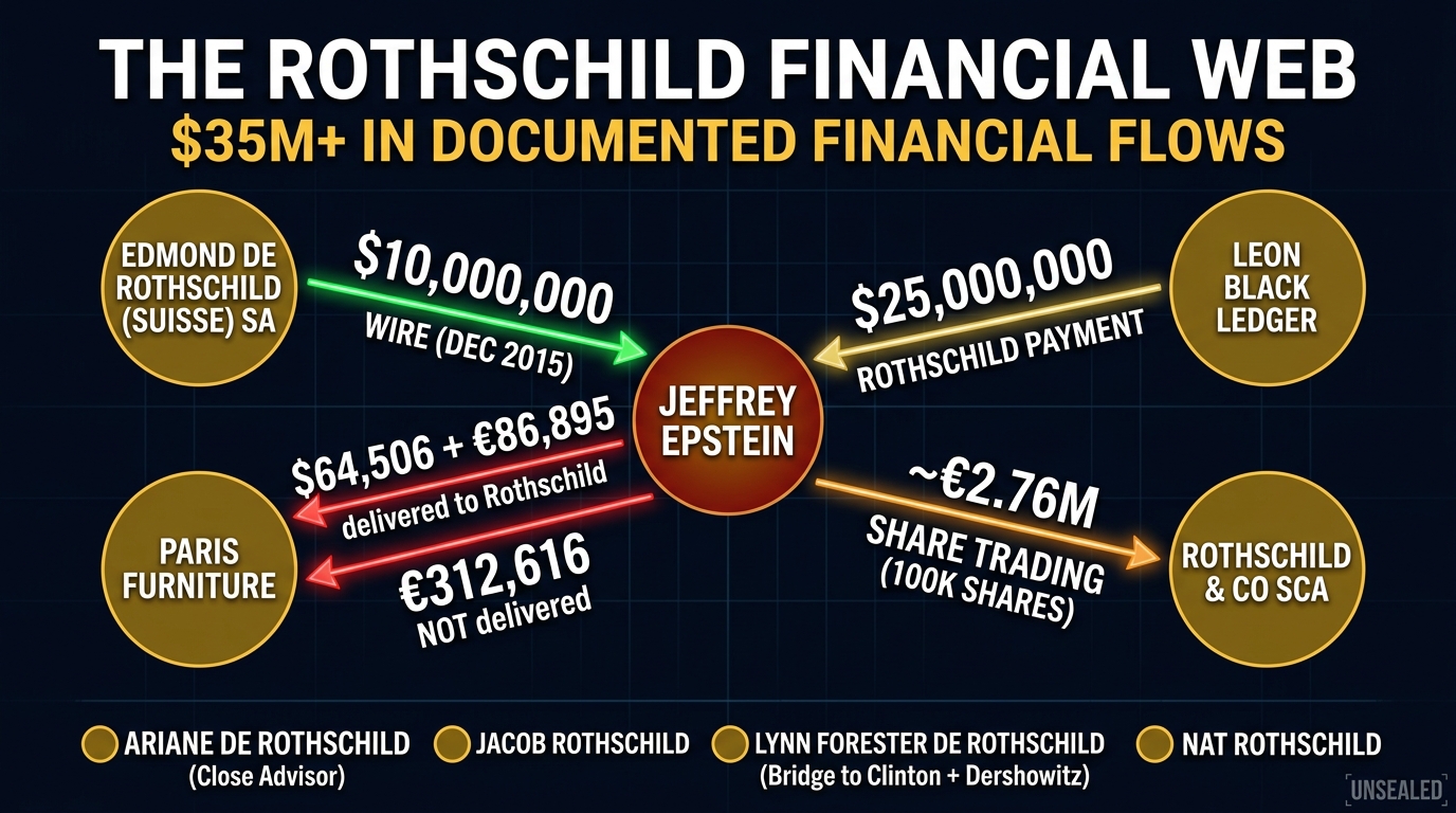 The Rothschild Financial Web — $35M+ in documented financial flows between Epstein and the Rothschild family